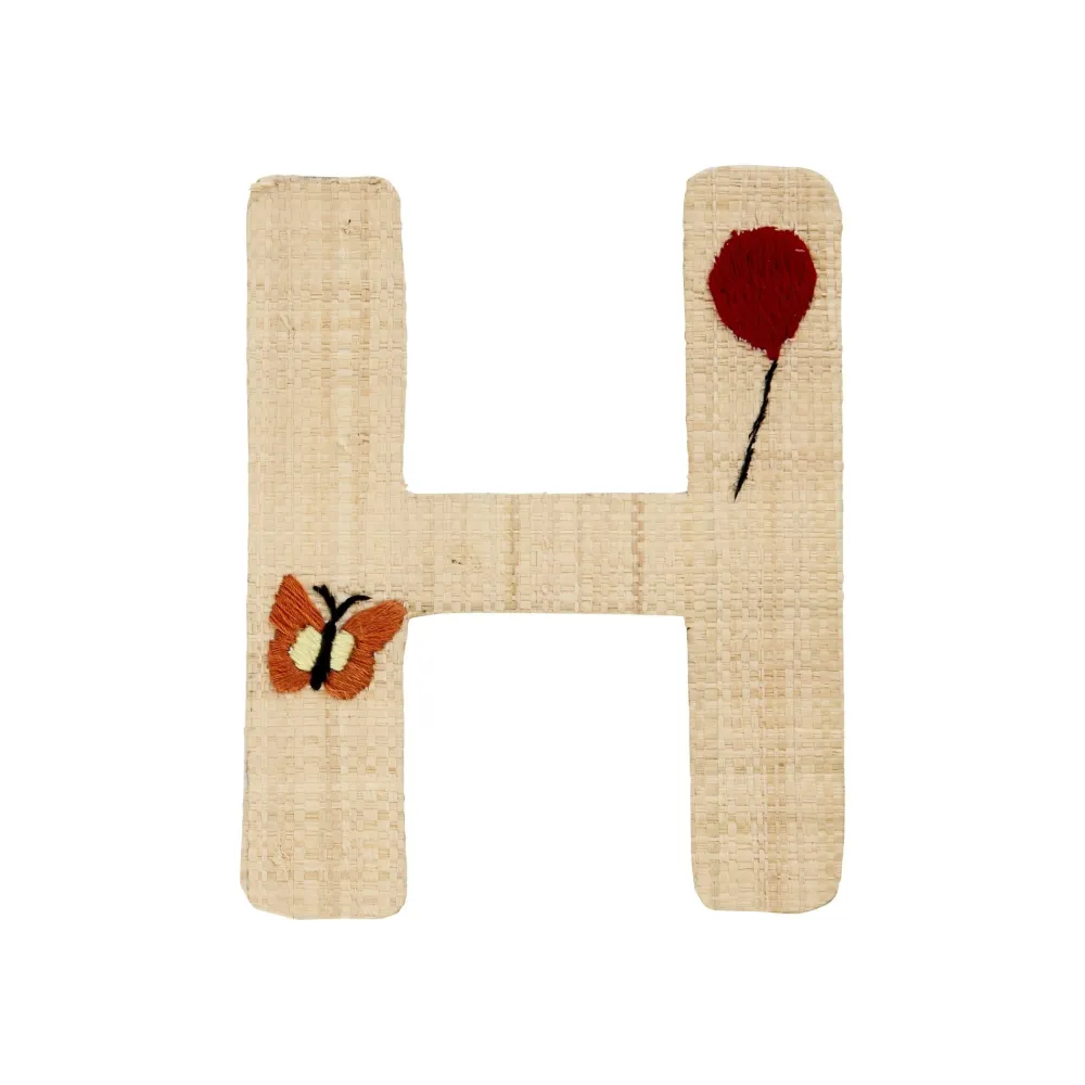 RICE Raffia Buchstaben Sticker