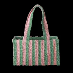 RICE Raffia Shoppingtasche Streifen