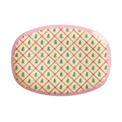 RICE Rechteckiger Beilagenteller Diamond Christmas Tree