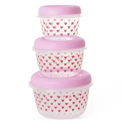 RICE Runde Lebensmitteldosen Hearts 3-er