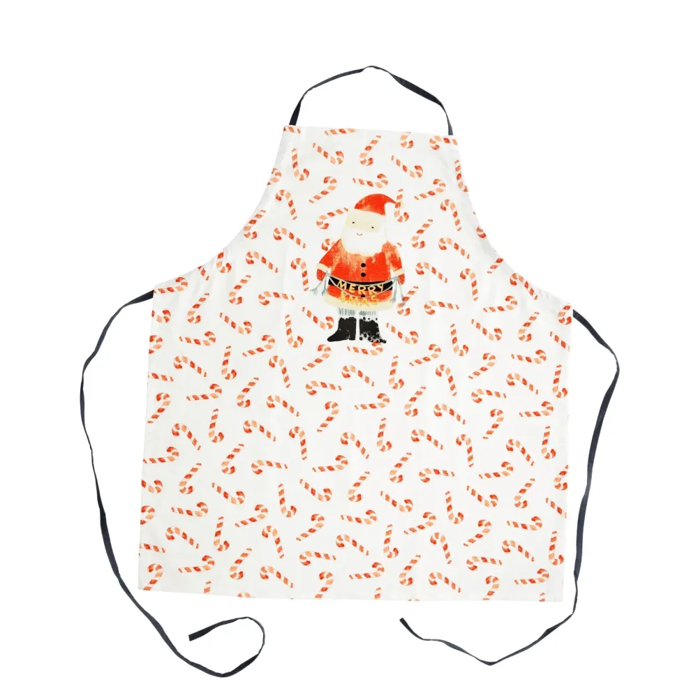 RICE Schürze Santa and Candy Cane aus Baumwolle