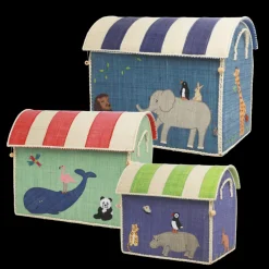 Kinder RICE Spielzeugkörbe Aufbewahrung Zootiere 3er Set